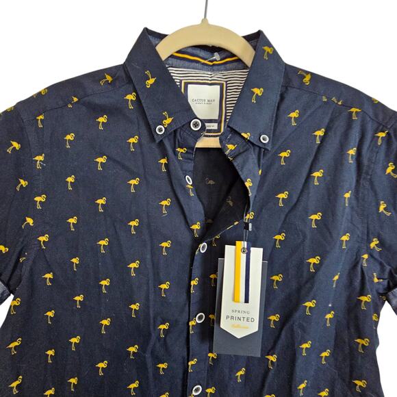 Cactus Man Ricky Singh Shirt Cactus Man Ricky Singh Button Down Shirt M Blue NEW - Picture 2 of 9